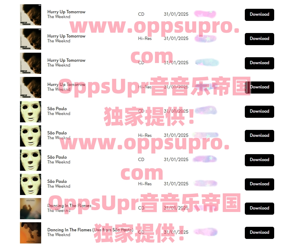 2025.1.31The Weeknd部分购买凭证-会员俱乐部OppsUpro音乐帝国-会员俱乐部-OppsUpro音乐帝国